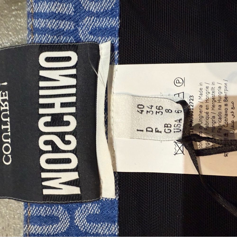 Moschino Blue Denim Logo Bustier Crop Top - Picture 6 of 11